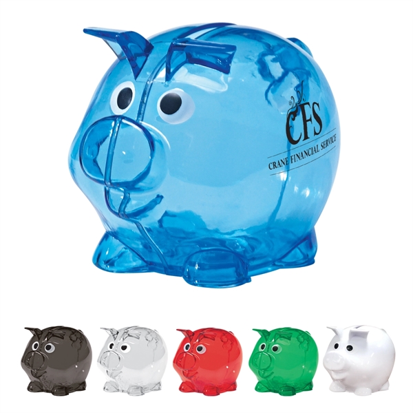 Plastic bank with removable plug for coin retrieval.... from ASI 61125 Hit Promotional Products / Hit®