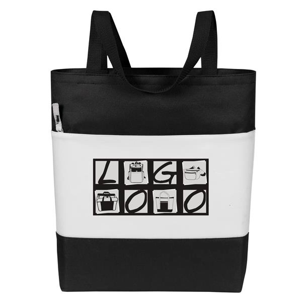 Color Panel Convention Tote. Poly 600D. Approximate Size: 15" x 15"... from ASI 46420 Continental Mkting Svc Inc / CMBags