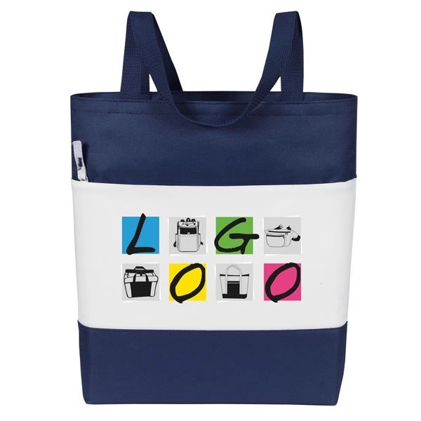 Color Panel Convention Tote. Poly 600D. Approximate Size: 15" x 15"... from ASI 46420 Continental Mkting Svc Inc / CMBags