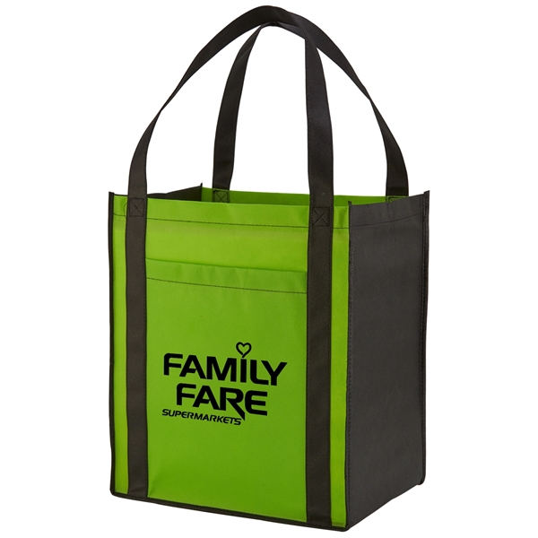 15" x 13" x 10" large non-woven grocery tote with pocket,... from ASI 52840 Evans Manufacturing