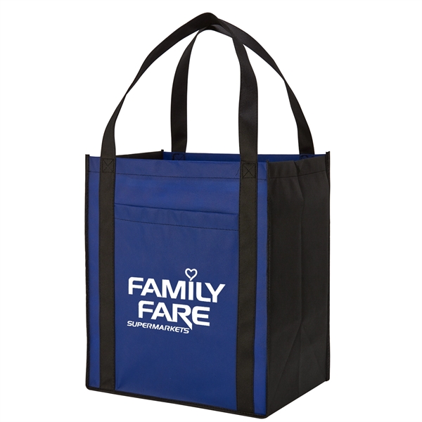 15" x 13" x 10" large non-woven grocery tote with pocket,... from ASI 52840 Evans Manufacturing