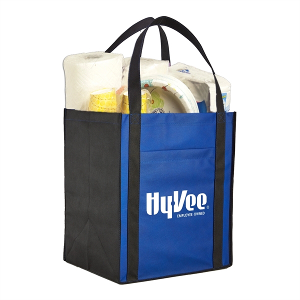 15" x 13" x 10" large non-woven grocery tote with pocket,... from ASI 52840 Evans Manufacturing