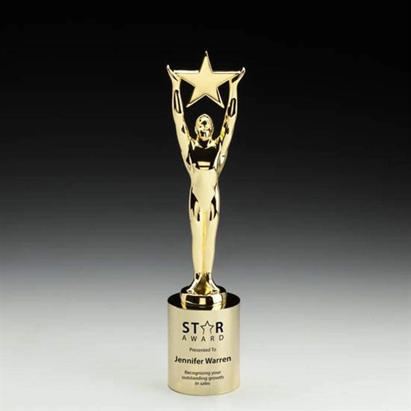 Gold-plated award & base. Made in USA.... from ASI 84592 St Regis Group / R S Owens & Co Inc
