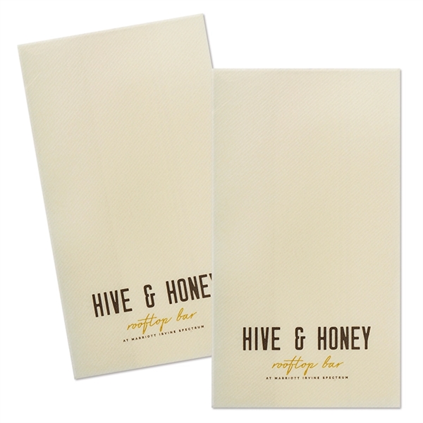Custom linen-Feel Air Laid, Non-woven Ecru/Vanilla Colored Hand Towel.... from ASI 31490 Admatch Corporation / Admatch-Regal