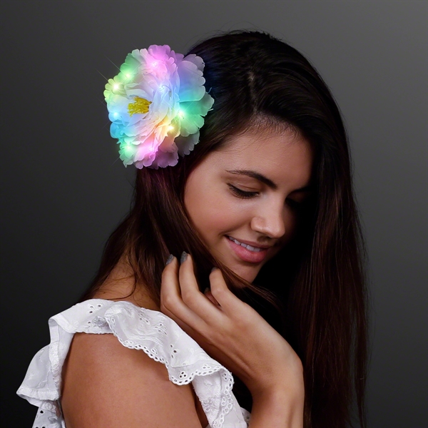 Big Bloom Hair Flowers LED Clips; Blank Pricing... from ASI 34194 ALightPromos