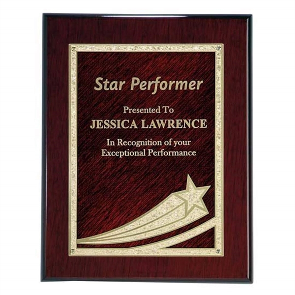 Burgundy plate on rosewood piano finish plaque.... from ASI 84592 St Regis Group / R S Owens & Co Inc