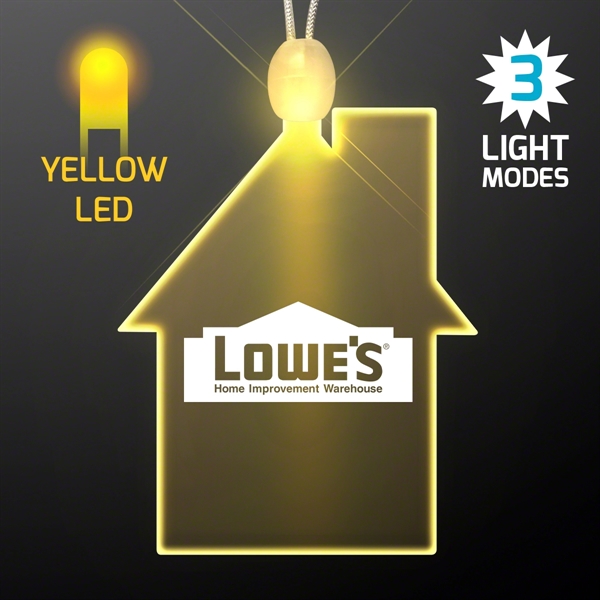 Imprinted House Light Up Acrylic Necklace with LED... from ASI 34194 ALightPromos / Alight Promotional Products