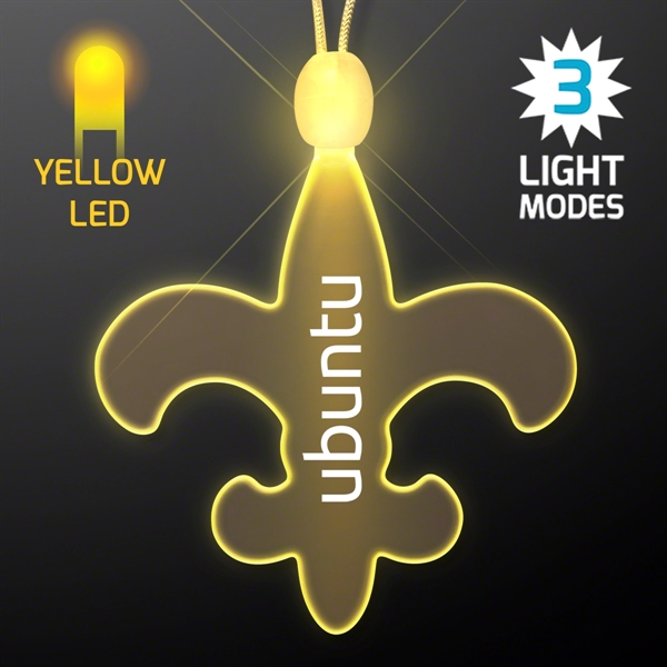 Fleur de Lis Acrylic Necklace with LEDs.... from ASI 34194 ALightPromos / Alight Promotional Products