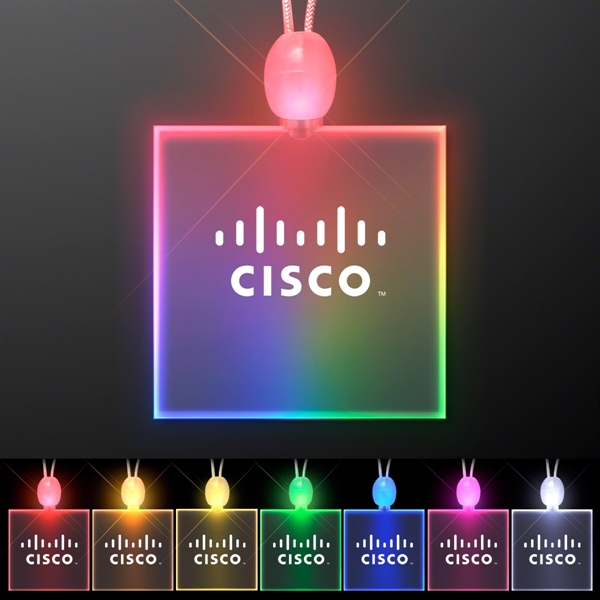 Acrylic light up square necklace.... from ASI 34194 ALightPromos / Alight Promotional Products