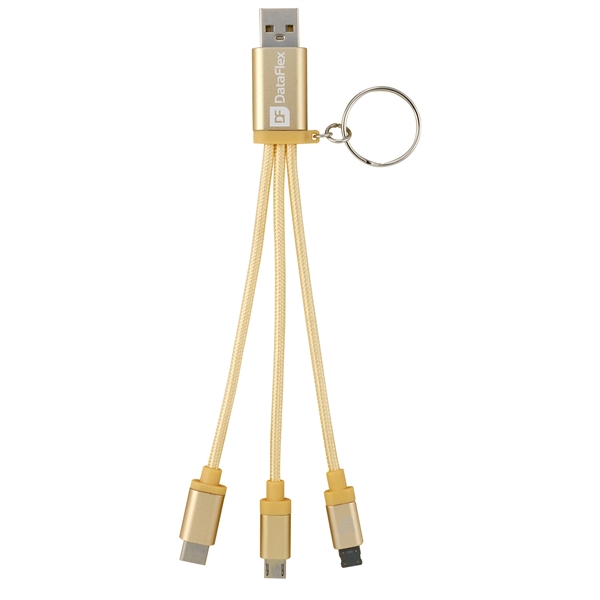 Metallic 3-in 1 Keychain Cable with Type C USB... from ASI 30208 A P Specialties / AP Specialties