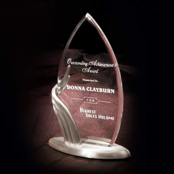 Acrylic award with satin nickel base.... from ASI 84592 St Regis Group / R S Owens & Co Inc