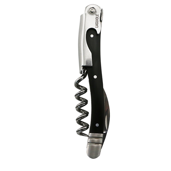 Waiter's corkscrew that features a stainless steel worm and black horn-inserted... from ASI 55450 Franmara Inc