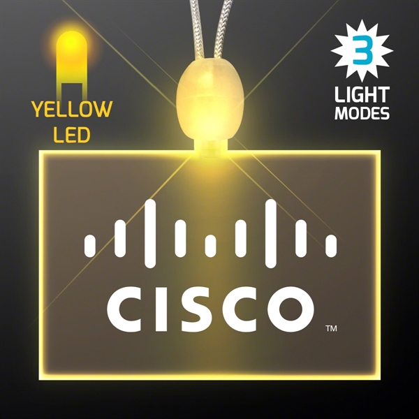 Light-up promotional acrylic rectangle necklaces w/LED Domestic 3-5 Day Imprint Also... from ASI 34194 ALightPromos / Alight Promotional Products