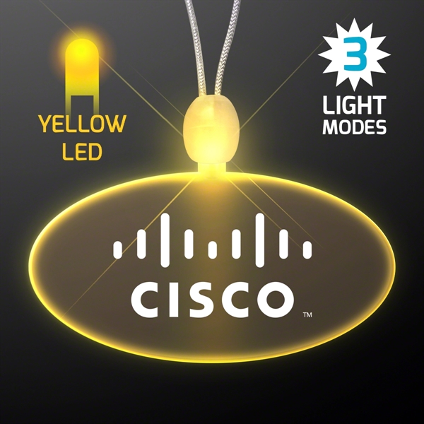 Light up promotional acrylic oval necklaces with LED.... from ASI 34194 ALightPromos / Alight Promotional Products