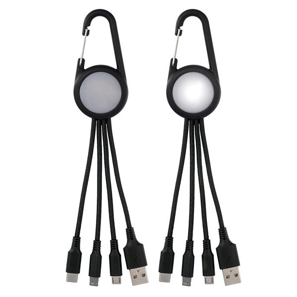 LIGHT UP 3-IN-1 CARABINER CHARGING CABLE... from ASI 30208 A P Specialties / AP Specialties