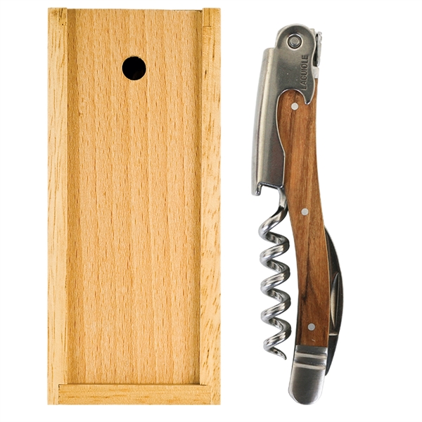 Waiter's corkscrew set that features a stainless steel worm and olivewood-inserted... from ASI 55450 Franmara Inc
