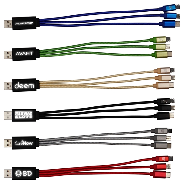 Metallic Light Up Logo Cable with Type C USB... from ASI 30208 A P Specialties / AP Specialties