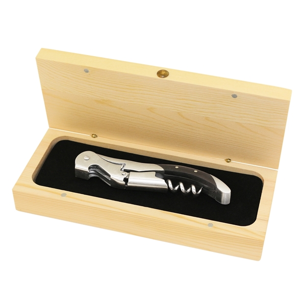 Waiter's corkscrew that comes in a pine wood box and features... from ASI 55450 Franmara Inc