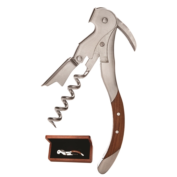 Waiter's corkscrew that comes in a wood box and features a... from ASI 55450 Franmara Inc