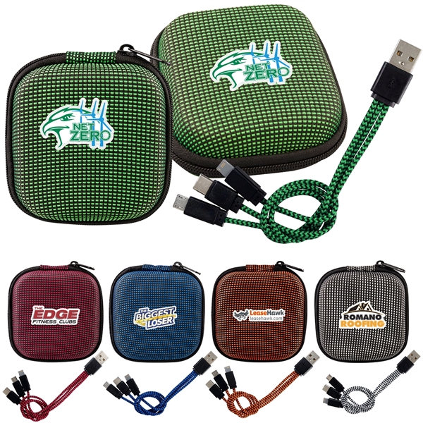 Textured 3-in-1 Charging Cable Set... from ASI 30208 A P Specialties / AP Specialties