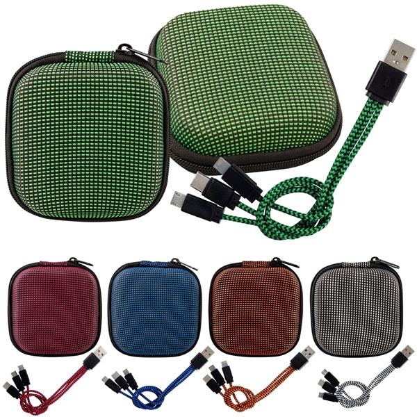 Textured 3-in-1 Charging Cable Set... from ASI 30208 A P Specialties / AP Specialties