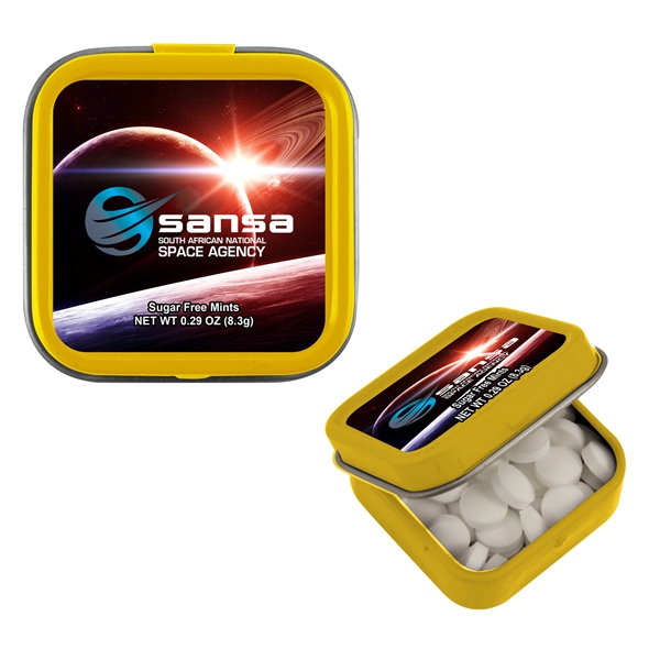 1.45" x 1.45" mini square mint tin with hinge; holds 0.25... from ASI 90807 Tekweld