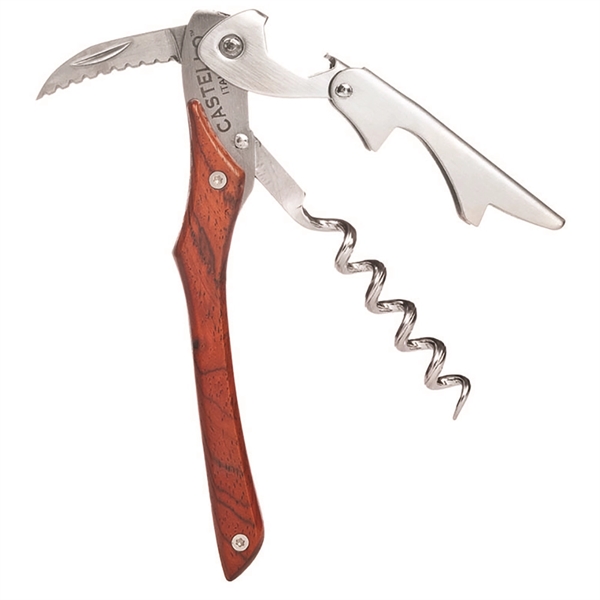 Waiter's corkscrew that features a cocobolo wood handle in a silver... from ASI 55450 Franmara Inc