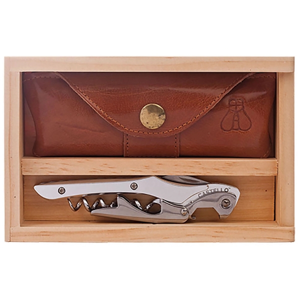 Waiter's corkscrew that features a natural aluminum handle in a wood... from ASI 55450 Franmara Inc