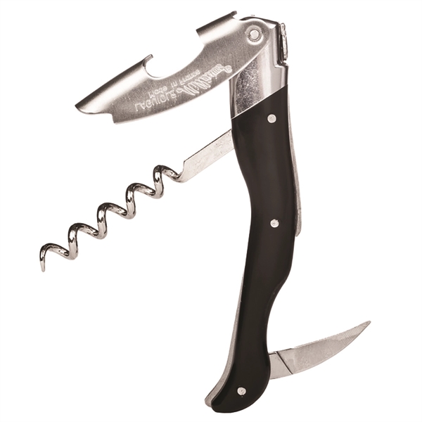 Waiter's corkscrew that features a black horn ABS handle.... from ASI 55450 Franmara Inc