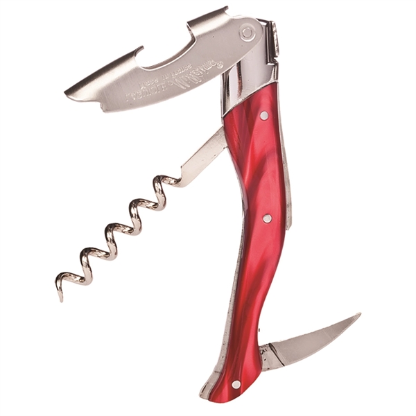 Waiter's corkscrew that features a red, marble acrylic handle.... from ASI 55450 Franmara Inc