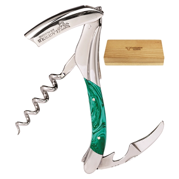 Waiter's corkscrew that features a green malachite handle.... from ASI 55450 Franmara Inc