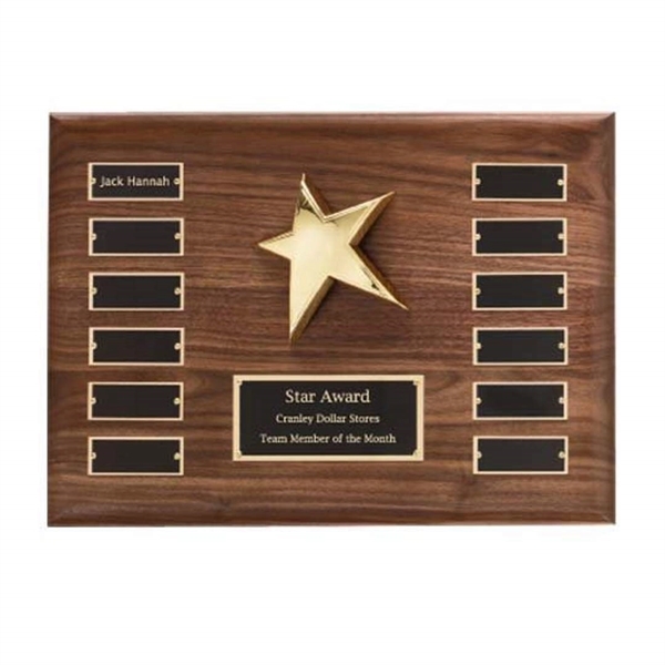 Hand rubbed walnut plaque with perpetual star.... from ASI 84592 St Regis Group / R S Owens & Co Inc