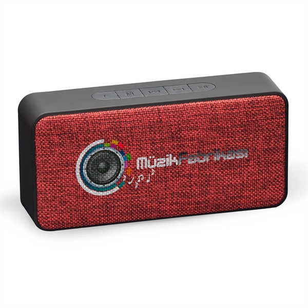 Stereo, universal wireless speaker in rubberized and fabric finish. Dual stereo... from ASI 84592 St Regis Group / St Regis Crystal