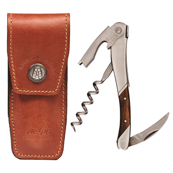 Customizable 4 1/2" waiter's corkscrew with vine wood handle and matte... from ASI 55450 Franmara Inc