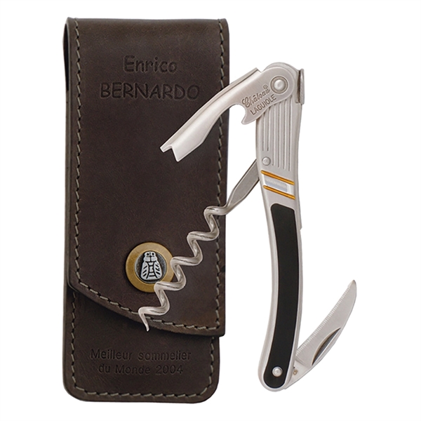 Customizable 4 1/2" waiter's corkscrew with black lacquer and gold plated... from ASI 55450 Franmara Inc