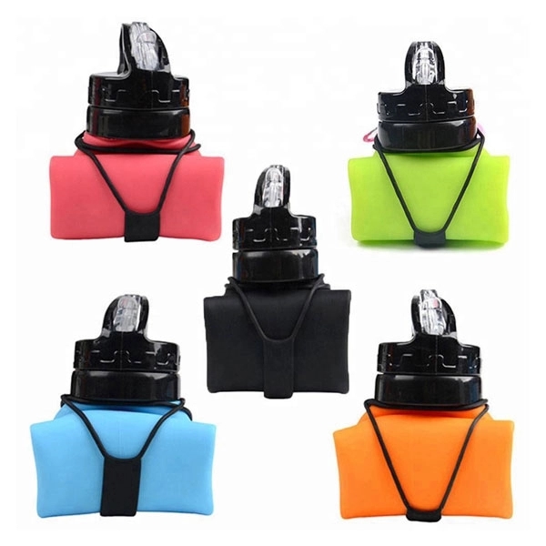 9" x 4 3/4" roll-up water bottle made of plastic with... from ASI 63776 KTI Networks Inc / KTI Promo