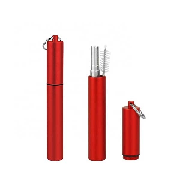 Retract-A-Straw with a telescopic straw, cleaning brush, and a stainless steel... from ASI 63776 KTI Networks Inc / KTI Promo