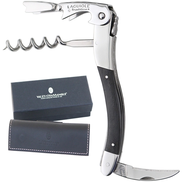 Handcrafted two-lever corkscrew with wood handle and leather pouch... from ASI 55450 Franmara Inc