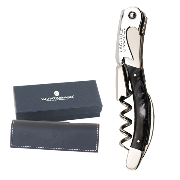 Handcrafted two-lever corkscrew with a black with pearl Plexi translucent thermoplastic... from ASI 55450 Franmara Inc