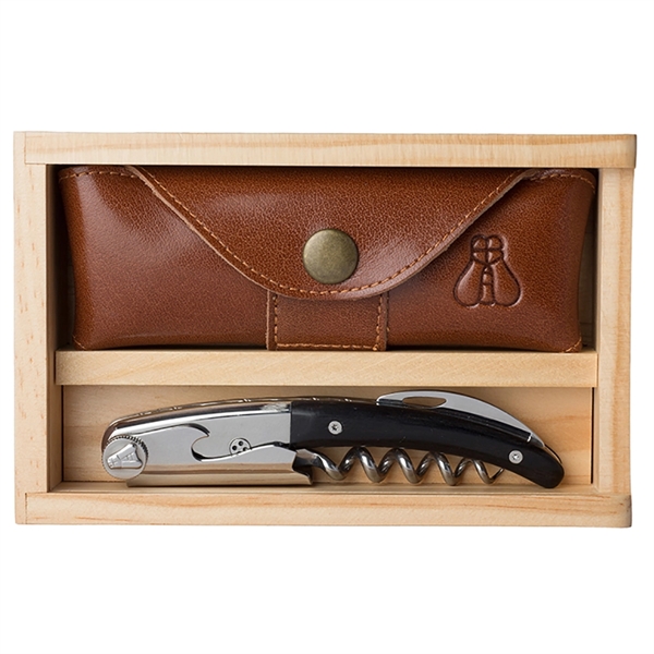 Waiter's corkscrew set that features a corkscrew with a black horn... from ASI 55450 Franmara Inc