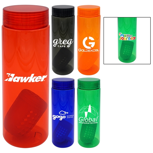 CLEAR VIEW 24 OZ. COLORFUL BOTTLE WITH FLOATING INFUSER... from ASI 30208 A P Specialties / AP Specialties