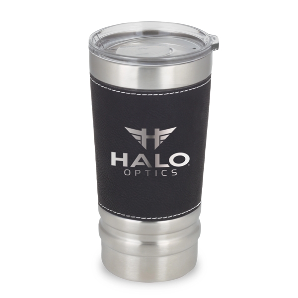 20 oz. Laser engraved leatherette wrap tumbler.... from ASI 46755 Cosmo Promos