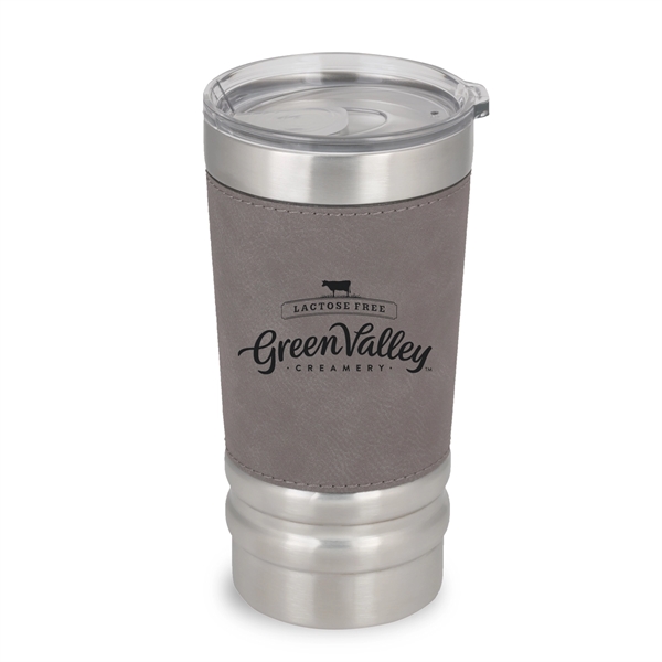20 oz. Laser engraved leatherette wrap tumbler.... from ASI 46755 Cosmo Promos