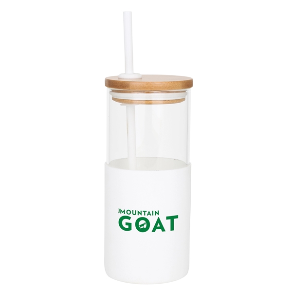 18 Oz. Glass Cup with Bamboo Lid & Silicone Sleeve.... from ASI 46755 Cosmo Promos