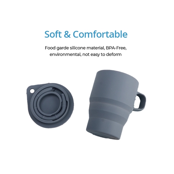 10 ounce collapsible silicone mug with handle and lid.... from ASI 37218 Athena Promo (tm)