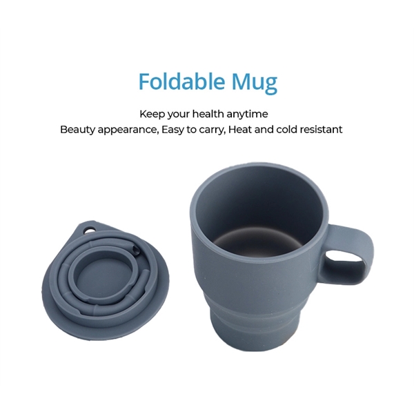 10 ounce collapsible silicone mug with handle and lid.... from ASI 37218 Athena Promo (tm)