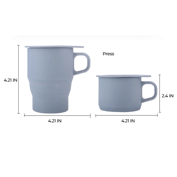 10 ounce collapsible silicone mug with handle and lid.... from ASI 37218 Athena Promo (tm)