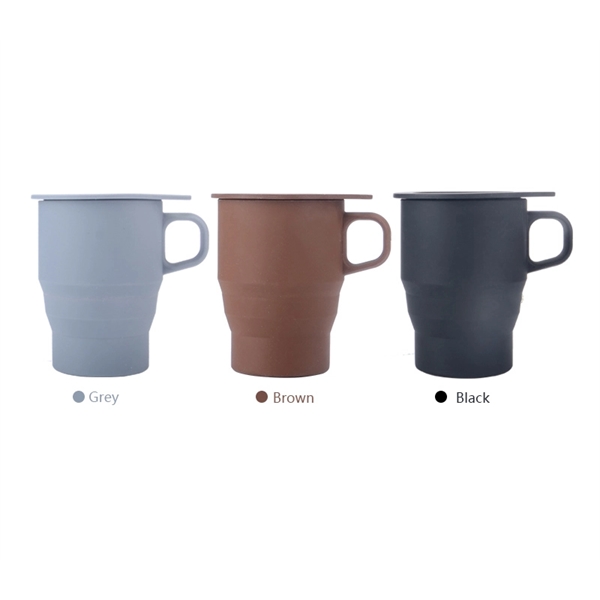 10 ounce collapsible silicone mug with handle and lid.... from ASI 37218 Athena Promo (tm)