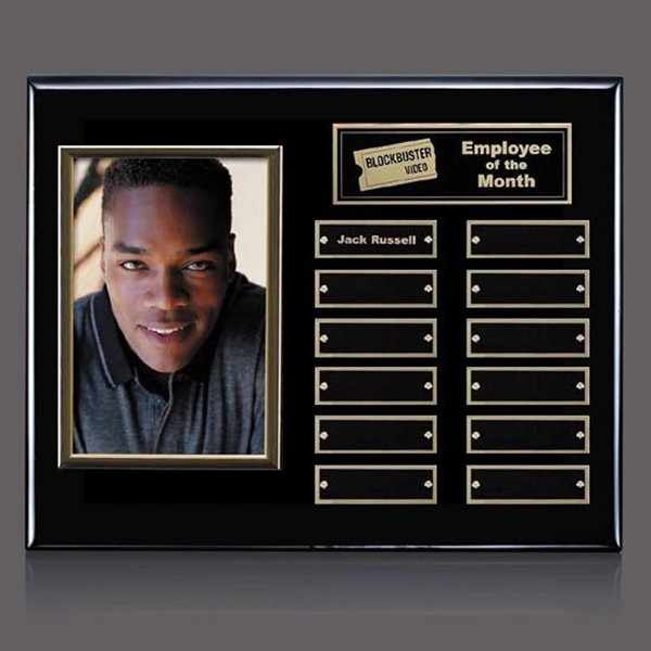 Piano black finish plaque, holds 4" x 6" vertical photo and... from ASI 84592 St Regis Group / St Regis
