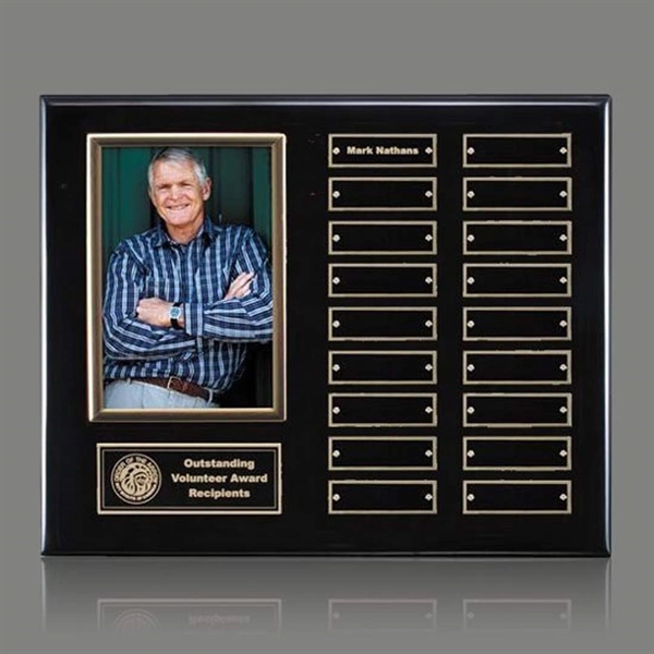 Piano black finish plaque, holds 4" x 6" vertical photo and... from ASI 84592 St Regis Group / St Regis